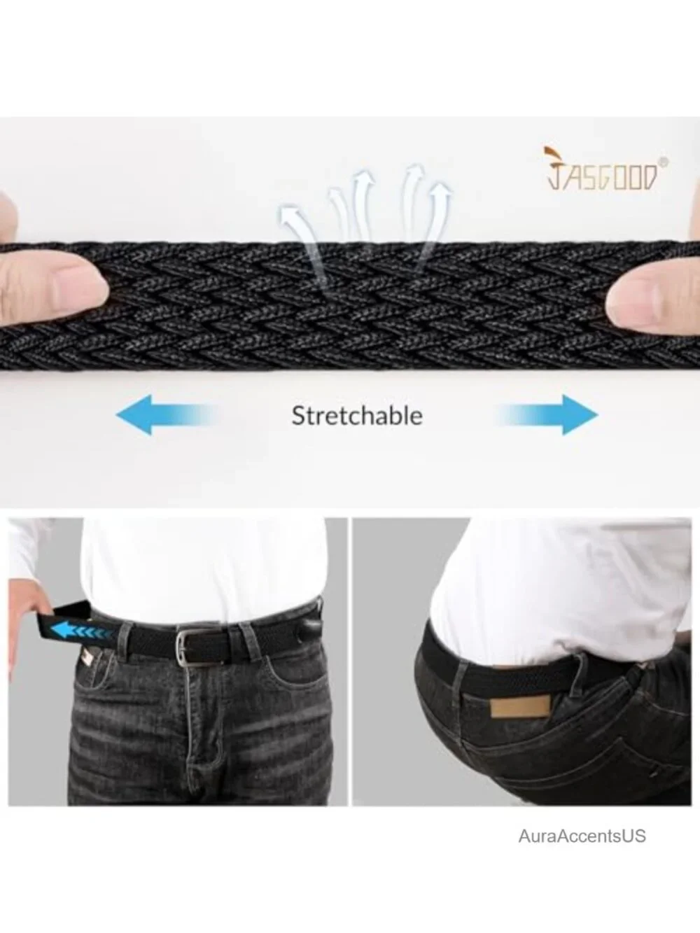 Elastic Braided Woven Stretch Belt for Men Women Casual Golf Belt